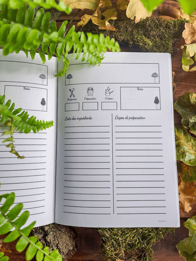 Carnet de recettes souple Cueillette de champignons