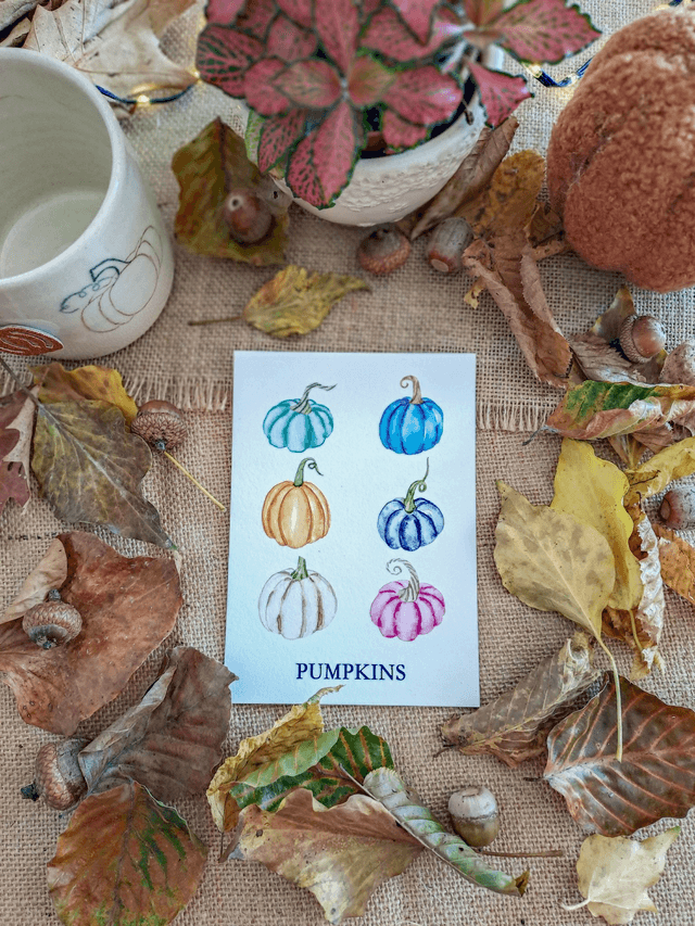 Carte Pumpkins colorées