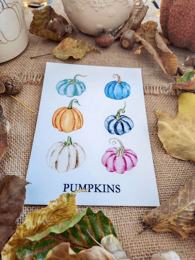 Carte Pumpkins colorées