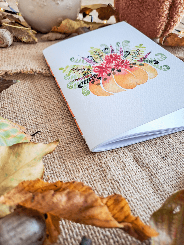Carnet de notes Citrouille fleurie