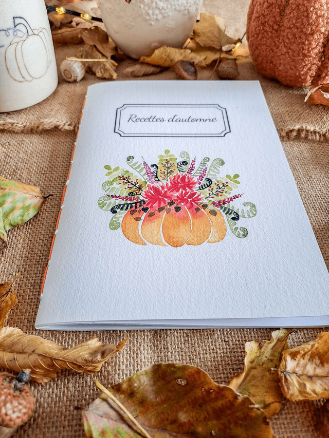 Carnet de recettes Citrouille fleurie