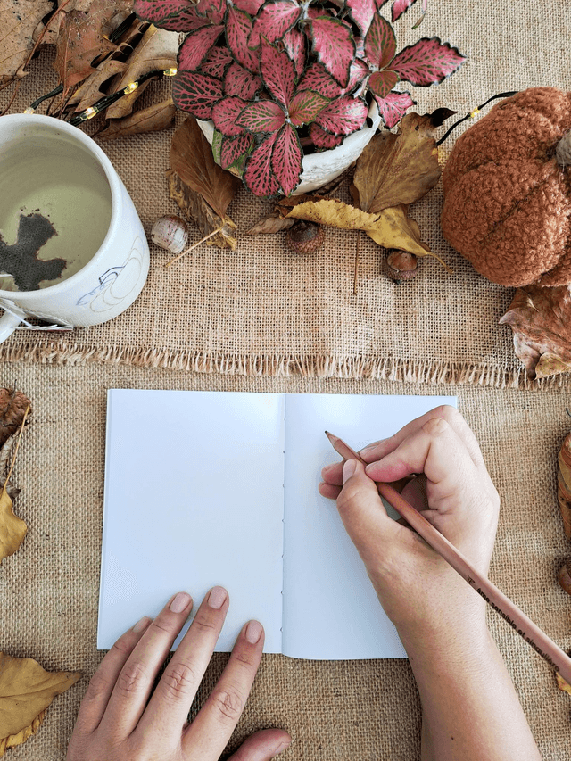 Carnet de notes Citrouille fleurie
