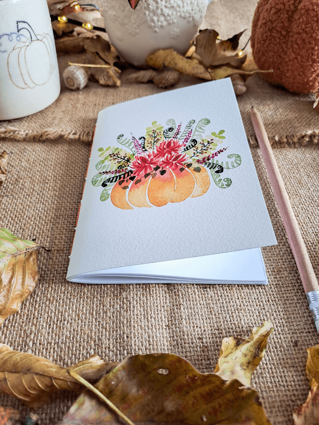 Carnet de notes Citrouille fleurie