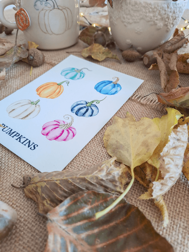 Carte Pumpkins colorées